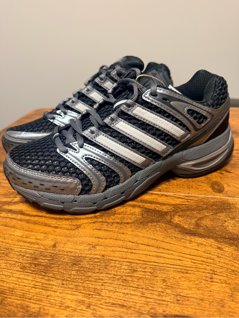 Adidas Womens Adistar Controls Black and Gray Running Sneakers 8W